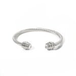 Ατσάλινο βραχιόλι στριφτό με στρας