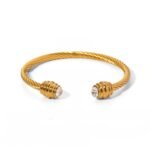 Ατσάλινο βραχιόλι στριφτό με στρας - Image 2