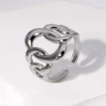 Ατσάλινο δαχτυλίδι με πλεγμένο μοτίφ