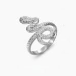 Ατσάλινο δαχτυλίδι φίδι με ανάγλυφη υφή