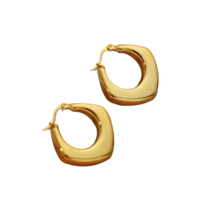 Επιχρυσωμένα ατσάλινα σκουλαρίκια με ιδιαίτερο design