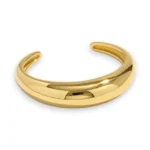 Ατσάλινο Βραχιόλι Cuff με Γυαλιστερό Φινίρισμα