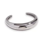 Ατσάλινο Βραχιόλι Cuff με Γυαλιστερό Φινίρισμα - Image 2