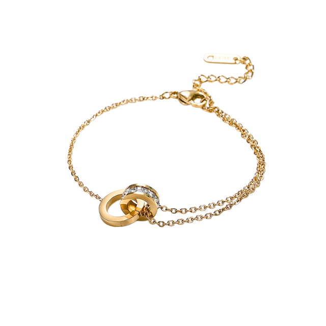 Βραχιόλι από ατσάλι - τιτάνιο με συνδεδεμένο κρίκο - Image 1